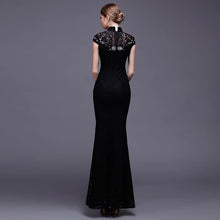 將圖片載入圖庫檢視器，The Hensla Cheongsam Mandarin Collar Red/White/Black Gown - WeddingConfetti