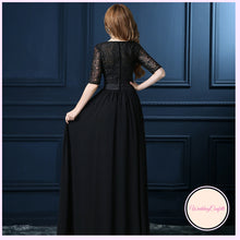 將圖片載入圖庫檢視器，The Georgio Black Long Sleeves Gown - WeddingConfetti