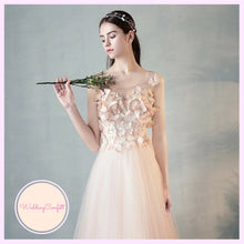 將圖片載入圖庫檢視器，The Caryssa Pink Sleeveless Butterfly Lace Dress - WeddingConfetti
