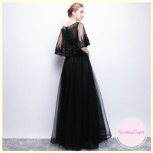 將圖片載入圖庫檢視器，The Cecily Lace Black Illusion Sleeves Gown - WeddingConfetti
