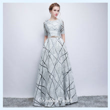 將圖片載入圖庫檢視器，The Eliza White / Grey Long Sleeves Dress - WeddingConfetti