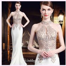 將圖片載入圖庫檢視器，The Esmeralda Wedding Bridal Halter Gold / Red / Blue Dress / Gown - WeddingConfetti