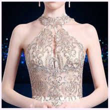 將圖片載入圖庫檢視器，The Esmeralda Wedding Bridal Halter Gold / Red / Blue Dress / Gown - WeddingConfetti