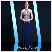 將圖片載入圖庫檢視器，The Esmeralda Wedding Bridal Halter Gold / Red / Blue Dress / Gown - WeddingConfetti