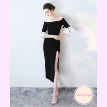 將圖片載入圖庫檢視器，The Fayth Cocktail Black Trumpet Sleeves Dress - WeddingConfetti