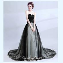 將圖片載入圖庫檢視器，The Galina Ombre Black Tube Gown - WeddingConfetti