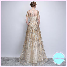 將圖片載入圖庫檢視器，The Janicia Gold Long Sleeves Gown - WeddingConfetti