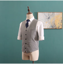 將圖片載入圖庫檢視器，Klause Groom Men's Beige / Grey / Black Suit Jacket, Vest and Pants (3 Piece) - WeddingConfetti
