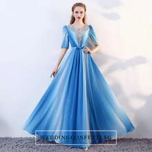 將圖片載入圖庫檢視器，The Octavia Fuschia / Red / Green / Blue Long Sleeves Ombre Dress - WeddingConfetti