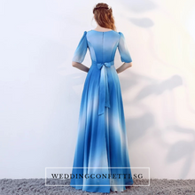 將圖片載入圖庫檢視器，The Octavia Fuschia / Red / Green / Blue Long Sleeves Ombre Dress - WeddingConfetti