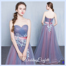 將圖片載入圖庫檢視器，The Regelia Tulle Lace Tube Blue Dress - WeddingConfetti
