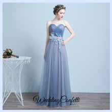 將圖片載入圖庫檢視器，The Regelia Tulle Lace Tube Blue Dress - WeddingConfetti