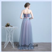 將圖片載入圖庫檢視器，The Regelia Tulle Lace Tube Blue Dress - WeddingConfetti