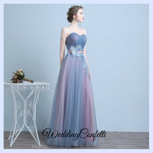將圖片載入圖庫檢視器，The Regelia Tulle Lace Tube Blue Dress - WeddingConfetti