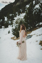 將圖片載入圖庫檢視器，The Liezel Bohemian Wedding Long Sleeves Gown - WeddingConfetti