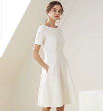 將圖片載入圖庫檢視器，The Lisa Off White Short/Long Sleeves Round Neck Dress - WeddingConfetti