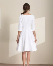 將圖片載入圖庫檢視器，The Lisa Off White Short/Long Sleeves Round Neck Dress - WeddingConfetti