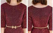 將圖片載入圖庫檢視器，The Dianthe Short Sleeve Wine Red Sequined Dress - WeddingConfetti