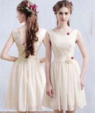 將圖片載入圖庫檢視器，The Yolanda Champagne Sleeveless Short Dress - WeddingConfetti