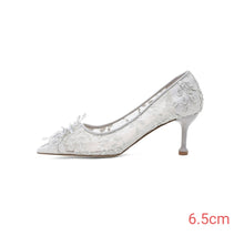 將圖片載入圖庫檢視器，The Leily Grey Lace Heels - WeddingConfetti