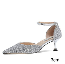 將圖片載入圖庫檢視器，The Melwe Wedding Bridal Silver/Rose Gold Heels (Available in 3 Heights) - WeddingConfetti
