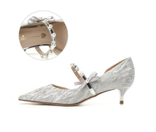 將圖片載入圖庫檢視器，The Hiryu Wedding Bridal Champagne Gold/Silver Heels (Available in 3 Heights) - WeddingConfetti