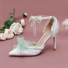 將圖片載入圖庫檢視器，The Ellie Lolita Lace Heels (Available in 3 Colours) - WeddingConfetti