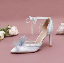 將圖片載入圖庫檢視器，The Ellie Lolita Lace Heels (Available in 3 Colours) - WeddingConfetti
