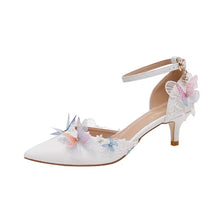 將圖片載入圖庫檢視器，The Floral Edition - The Elisa White Butterfly Heels - WeddingConfetti