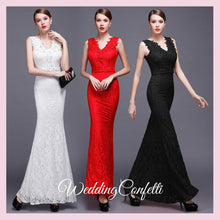 將圖片載入圖庫檢視器，The Delia Sleeveless White / Red / Black Dress - WeddingConfetti