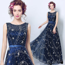 將圖片載入圖庫檢視器，The Cassiopeia Blue Stars Sleeveless Gown - WeddingConfetti