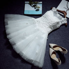 將圖片載入圖庫檢視器，The Teselly  White Sleeveless Short Tulle Dress - WeddingConfetti