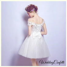 將圖片載入圖庫檢視器，The Jayley Off Shoulder Short Dress - WeddingConfetti