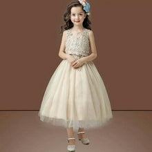 將圖片載入圖庫檢視器，The Olivia Champagne Flower Girl Dress - WeddingConfetti