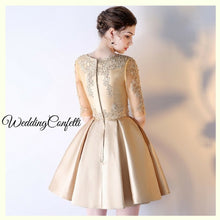 將圖片載入圖庫檢視器，The Arissa Gold Embroidered Dress - WeddingConfetti