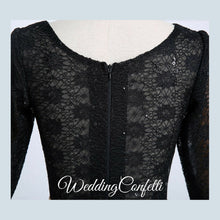 將圖片載入圖庫檢視器，The Rosetta Black / Grey / Red / Coral / Green Lace Sleeves Evening Gown - WeddingConfetti