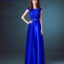 將圖片載入圖庫檢視器，The Patrina Cap Sleeves Gold / Grey / Blue / Purple / Red / Pink Lace Gown Dress - WeddingConfetti