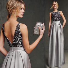 將圖片載入圖庫檢視器，The Georgia Lace Black and Grey Evening Gown - WeddingConfetti