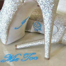 將圖片載入圖庫檢視器，I Do and Me Too Wedding Shoes Stilettos Glitter Stickers - WeddingConfetti