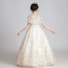 將圖片載入圖庫檢視器，The Kyla Champagne Flower Girl Dress - WeddingConfetti