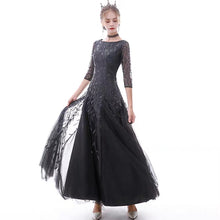 將圖片載入圖庫檢視器，The Marleigh Long Sleeve Black/Blue/Silver Gown - WeddingConfetti