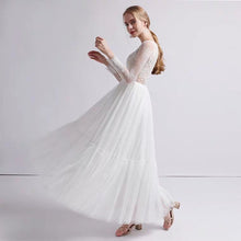 將圖片載入圖庫檢視器，The Petrio Wedding Bridal Illusion Sleeves Lace Gown - WeddingConfetti