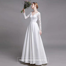 將圖片載入圖庫檢視器，The Heatherly Wedding Bridal Illusion Sleeve Lace Gown - WeddingConfetti