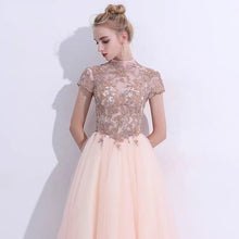 將圖片載入圖庫檢視器，The Rosalle Ombré High Collar Champagne Gown - WeddingConfetti