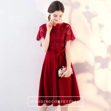 將圖片載入圖庫檢視器，The Melinda Black / Red / Wine Red Lace Gown - WeddingConfetti