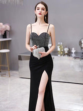 將圖片載入圖庫檢視器，The Cordelia Sleeveless Sequined Black/Red Gown - WeddingConfetti