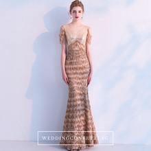 將圖片載入圖庫檢視器，The Anna Bronze Cold Shoulder Dress - WeddingConfetti
