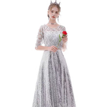 將圖片載入圖庫檢視器，The Kumie Long Sleeve Black/Red/Pink/Silver Gown - WeddingConfetti