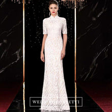 將圖片載入圖庫檢視器，The Orient Wedding Bridal Cheongsam Mandarin Collar Gown - WeddingConfetti