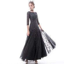將圖片載入圖庫檢視器，The Marleigh Long Sleeve Black/Blue/Silver Gown - WeddingConfetti